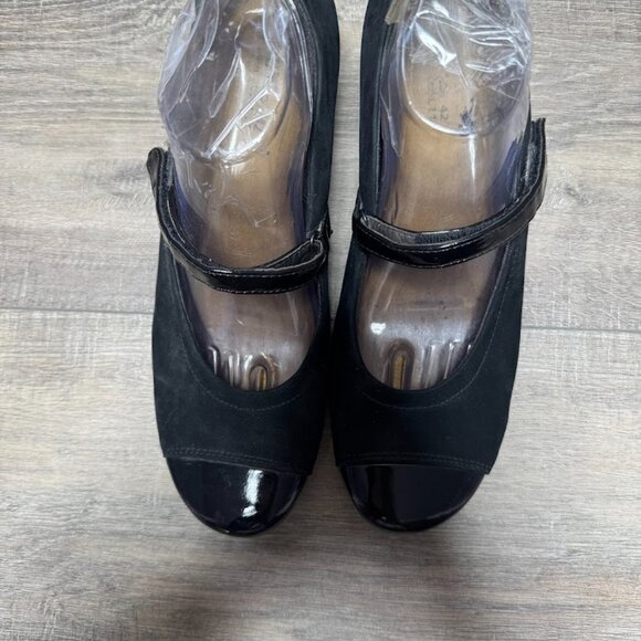 Noat Flare Black Velvet Cap Toe Mary Jane Shoes Women's Size EU 42 - Picture 2 of 7